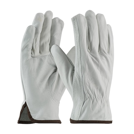Economy Grade Top Grain Cowhide Leather Drivers Glove - Keystone Thumb, 12PK